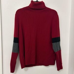 Eddie Bauer Stretch Knit Turtleneck Preppy Sweater in Rich Red Men’s XL Y2K